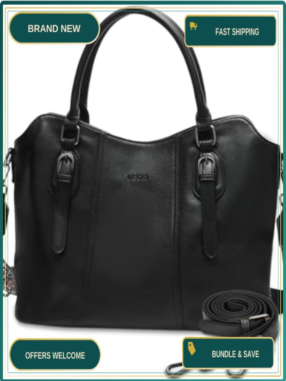 Vegan Leather Hobo Purse Two-Strap Top Handle Satchel Crossbody
